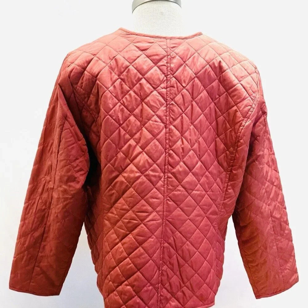 NWT CROFT & BARROW Women Button Down Quilted Orange Jacket Lightweight PXL - Picture 8 of 14